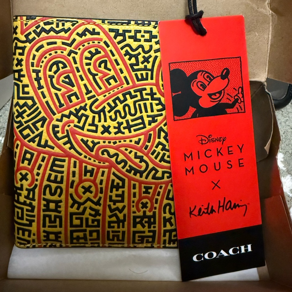 Coach x Disney Keith Haring Wallet in Red and Yellow